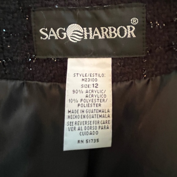 Ladies blazer, black with metallic blend.  Size 12.  Excellent condition. - Picture 6 of 6